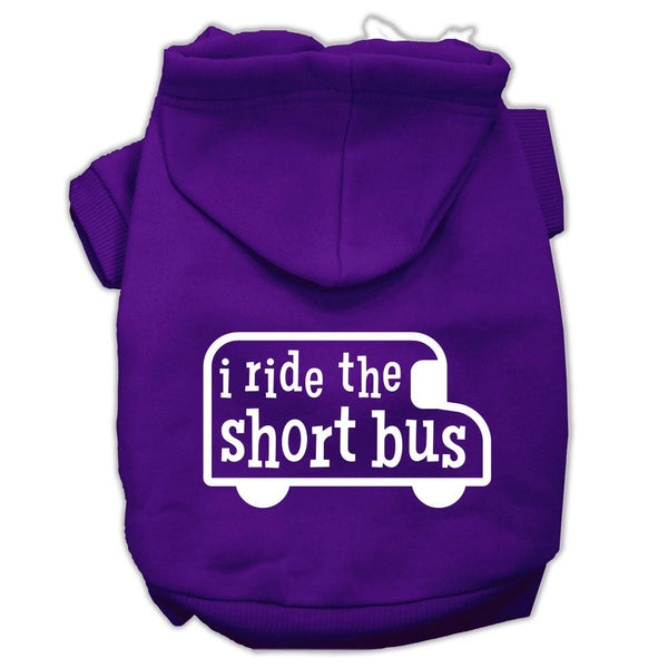 I ride the short bus Screen Print Pet Hoodies Purple Size L (14)