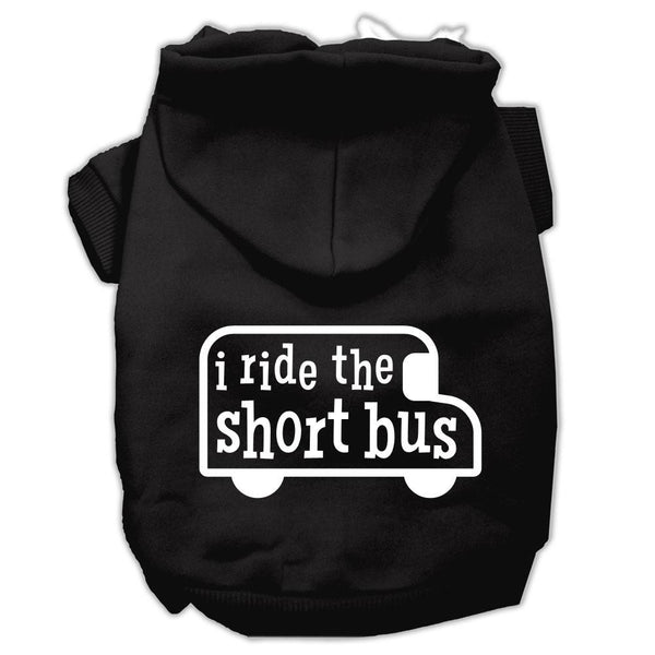 I ride the short bus Screen Print Pet Hoodies Black Size XXL (18)