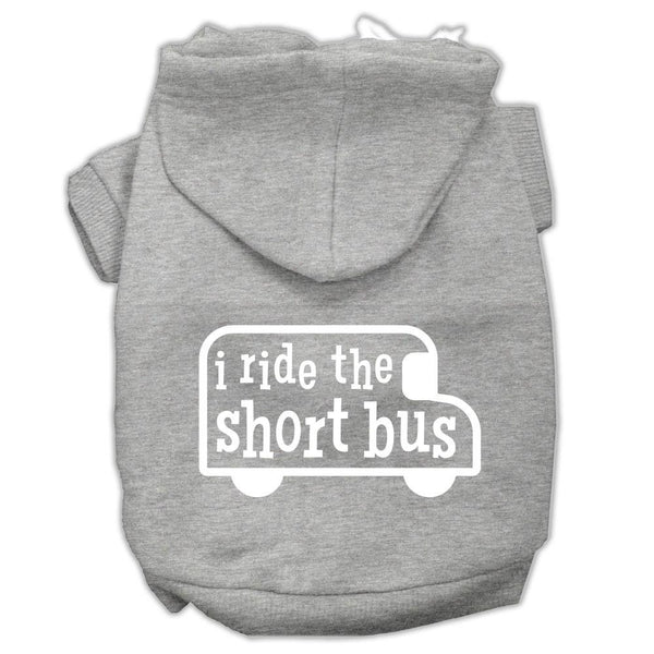 I ride the short bus Screen Print Pet Hoodies Grey Size XXL (18)