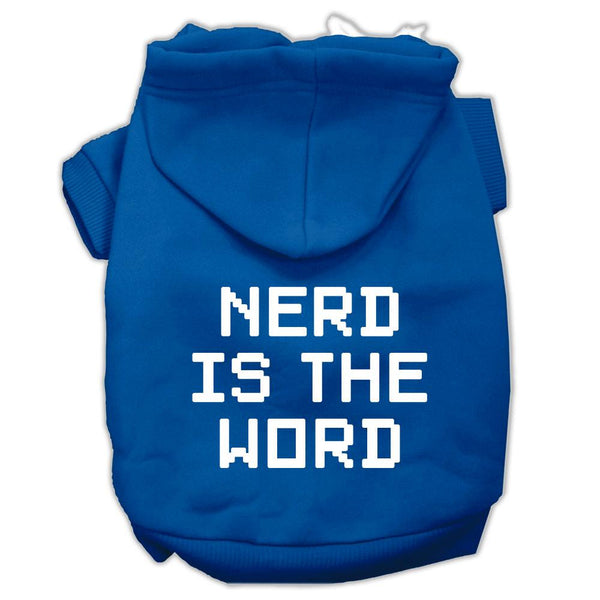 Nerd is the Word Screen Print Pet Hoodies Blue Size L (14)