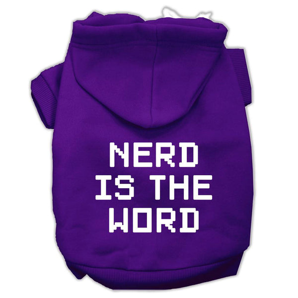 Nerd is the Word Screen Print Pet Hoodies Purple Size M (12)