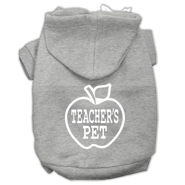 Teachers Pet Screen Print Pet Hoodies Grey Size L (14)