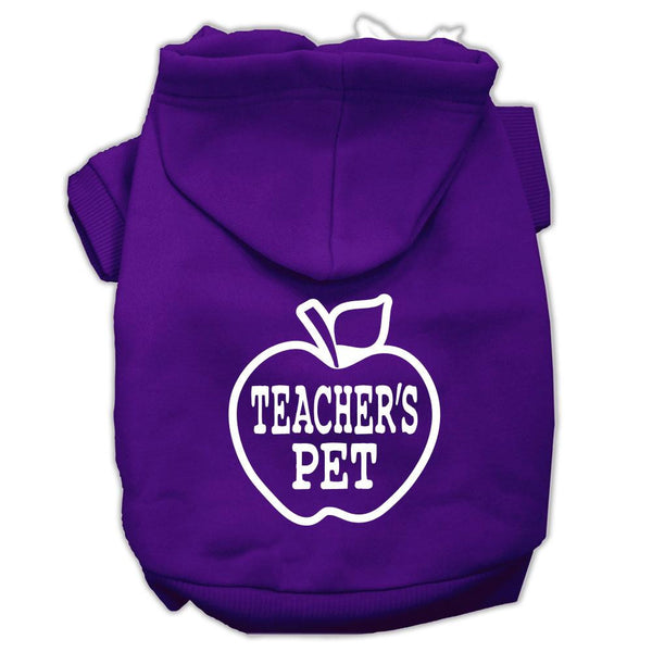 Teachers Pet Screen Print Pet Hoodies Purple Size M (12)