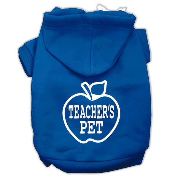 Teachers Pet Screen Print Pet Hoodies Blue Size XS (8)