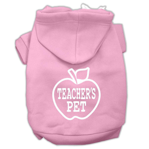 Teachers Pet Screen Print Pet Hoodies Light Pink Size XS (8)