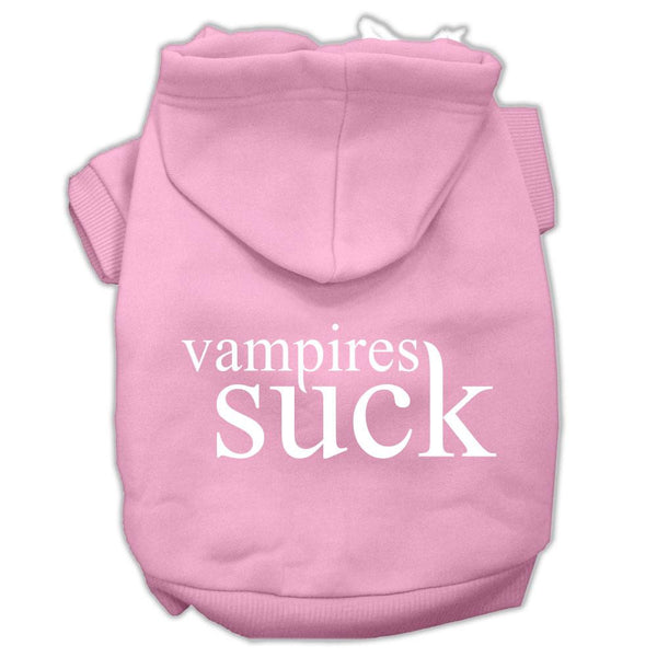 Vampires Suck Screen Print Pet Hoodies Light Pink Size XS (8)