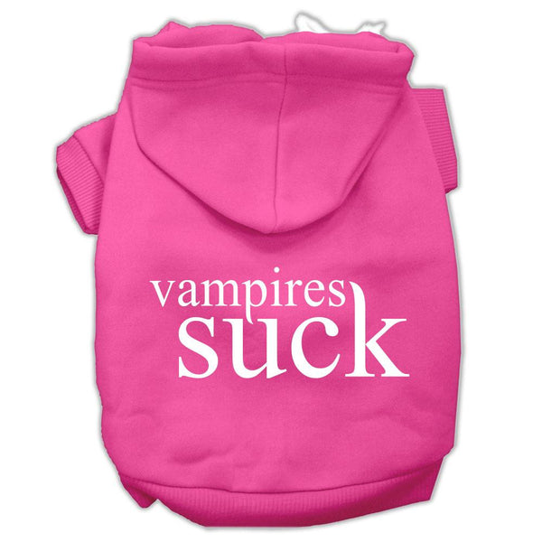 Vampires Suck Screen Print Pet Hoodies Bright Pink Size XXL (18)