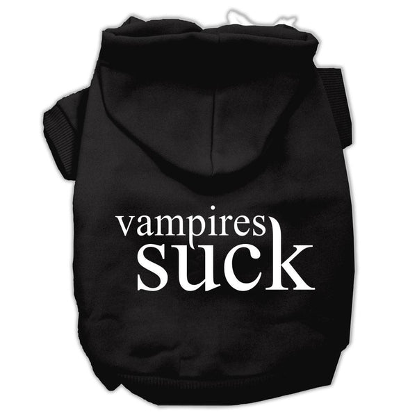 Vampires Suck Screen Print Pet Hoodies Black Size XXXL(20)