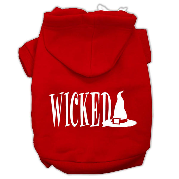 Wicked Screen Print Pet Hoodies Red Size M (12)