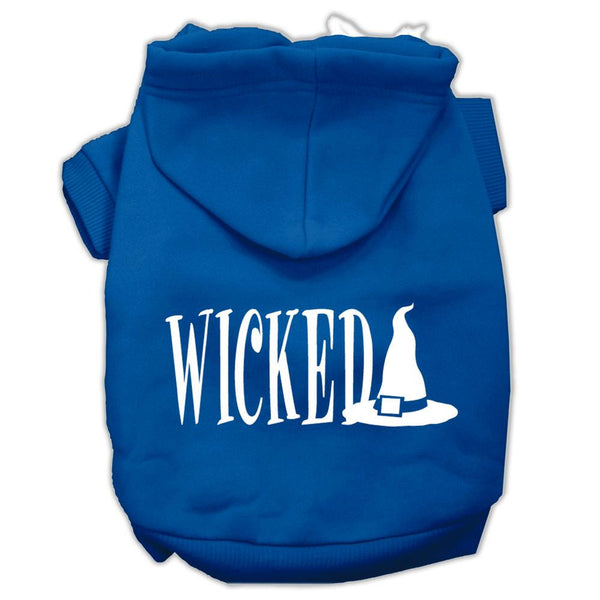 Wicked Screen Print Pet Hoodies Blue Size XS (8)