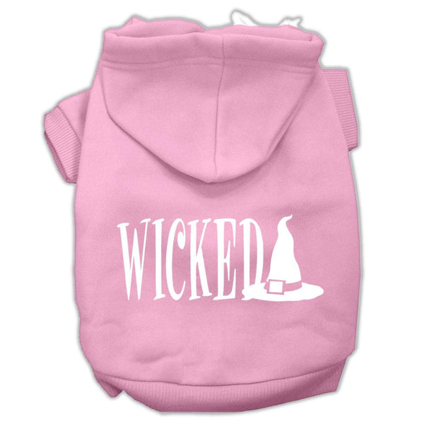 Wicked Screen Print Pet Hoodies Light Pink Size XS (8)