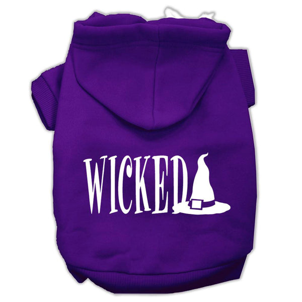 Wicked Screen Print Pet Hoodies Purple Size XS (8)