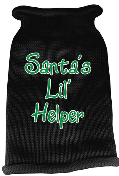 Santas Lil Helper Screen Print Knit Pet Sweater XS Black