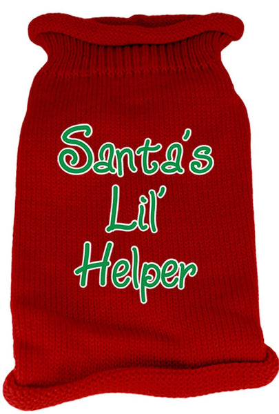 Santas Lil Helper Screen Print Knit Pet Sweater XS Red