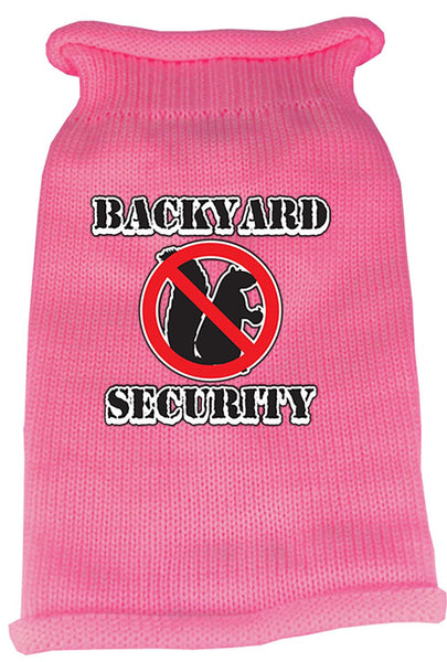 Back Yard Security Screen Print Knit Pet Sweater LG Pink