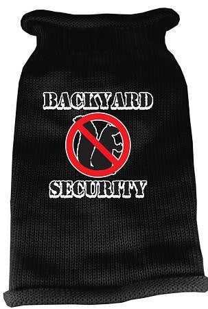 Back Yard Security Screen Print Knit Pet Sweater XS Black