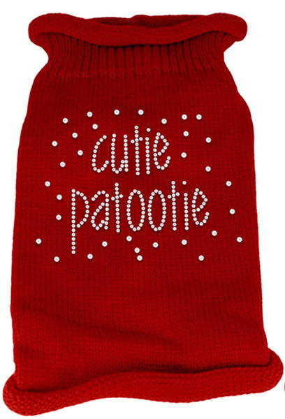 Cutie Patootie Rhinestone Knit Pet Sweater XL Red