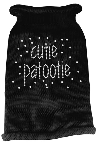 Cutie Patootie Rhinestone Knit Pet Sweater XS Black