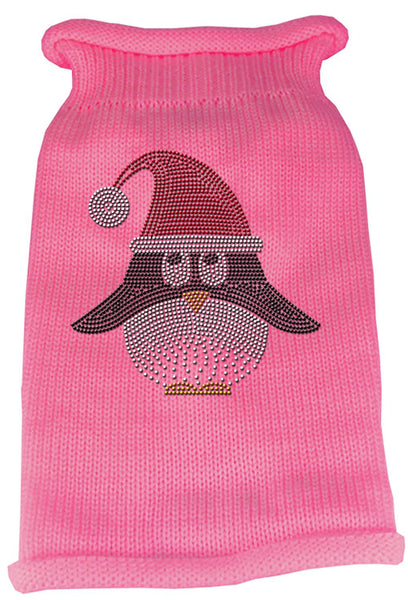 Santa Penguin Rhinestone Knit Pet Sweater XXL Pink