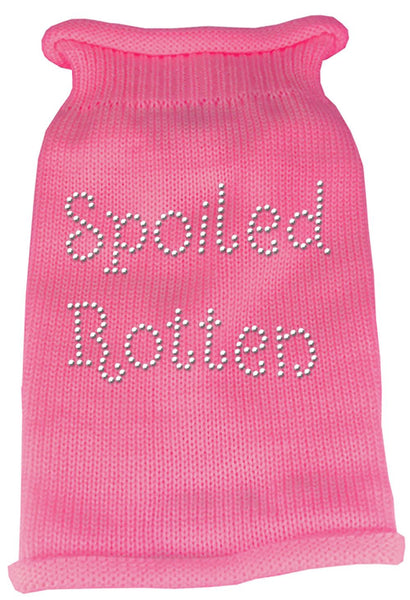 Spoiled Rotten Rhinestone Knit Pet Sweater XS Pink