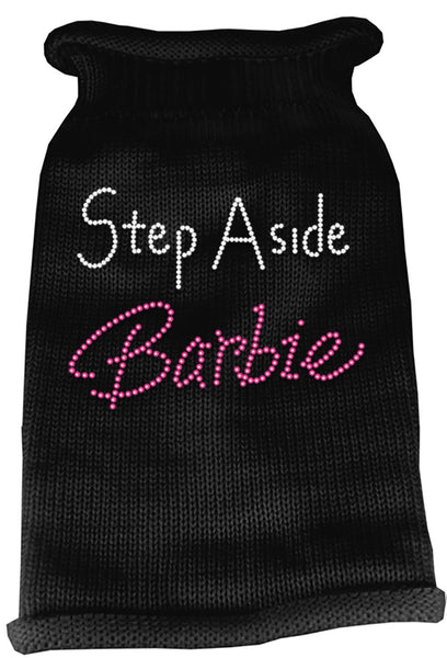 Step Aside Barbie Rhinestone Knit Pet Sweater XS Black