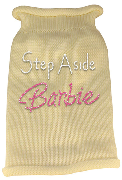 Step Aside Barbie Rhinestone Knit Pet Sweater XS Cream