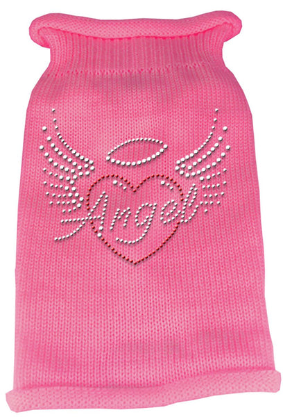 Angel Heart Rhinestone Knit Pet Sweater SM Pink