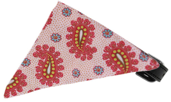 Light Pink Pretty Paisley Bandana Pet Collar Black Size 10