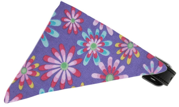 Lavender Crazy Daisies Bandana Pet Collar Black Size 16