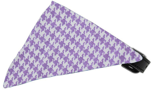 Lavender Houndstooth Bandana Pet Collar Black Size 16