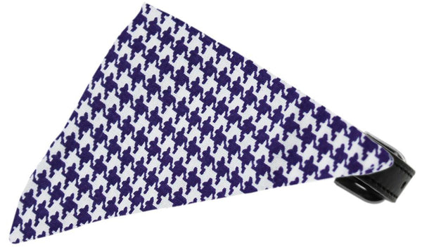 Purple Houndstooth Bandana Pet Collar Black Size 16