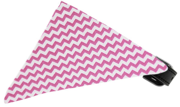 Bubblegum Pink Chevron Bandana Pet Collar Black Size 14