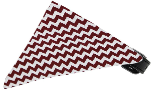 Maroon Chevron Bandana Pet Collar Black Size 14