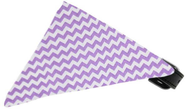 Lavender Chevron Bandana Pet Collar Black Size 12