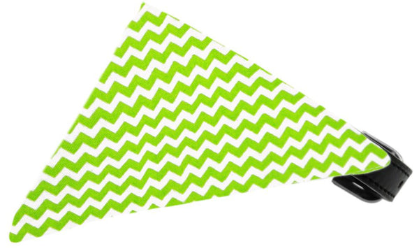 Lime Chevron Bandana Pet Collar Black Size 16