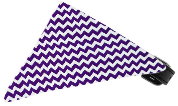 Purple Chevron Bandana Pet Collar Black Size 12