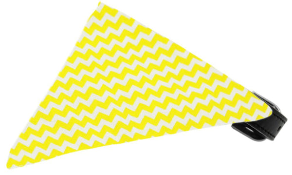 Yellow Chevron Bandana Pet Collar Black Size 20