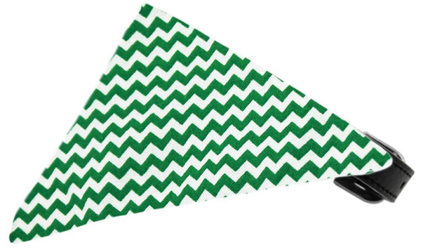 Emerald Green Chevron Bandana Pet Collar Black Size 10