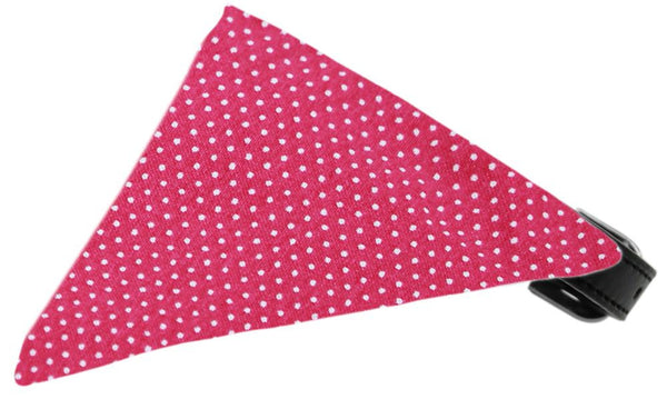 Bright Pink Swiss Dots Bandana Pet Collar Black Size 18