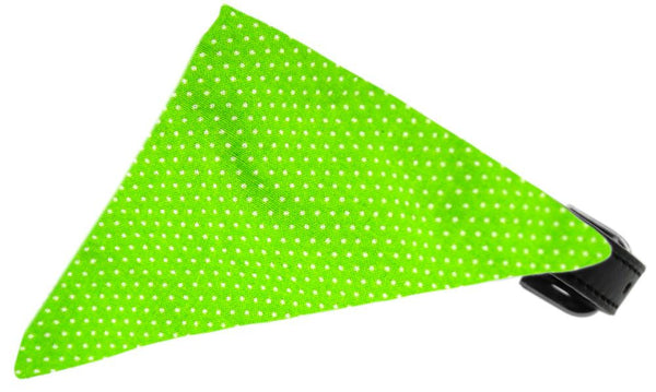 Lime Green Swiss Dots Bandana Pet Collar Black Size 12