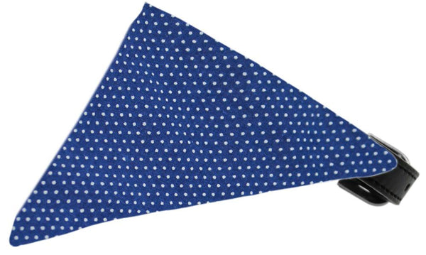 Navy Swiss Dots Bandana Pet Collar Black Size 10