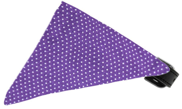 Purple Swiss Dots Bandana Pet Collar Black Size 14