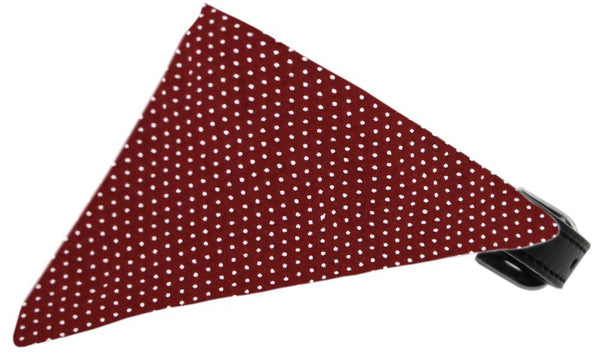 Maroon Swiss Dots Bandana Pet Collar Black Size 14