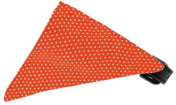 Orange Swiss Dots Bandana Pet Collar Black Size 10