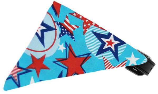 Patriotic Stars Bandana Pet Collar Black Size 12