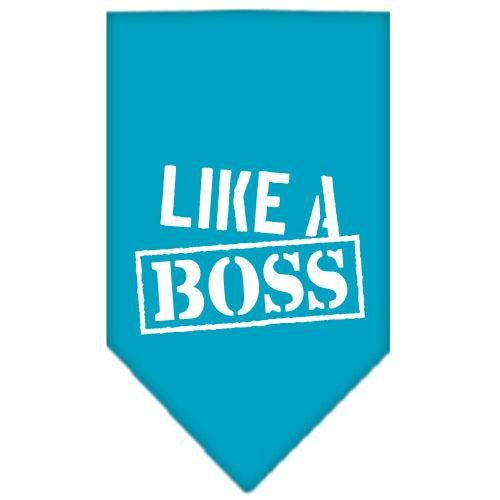 Like a Boss Screen Print Bandana Turquoise Large