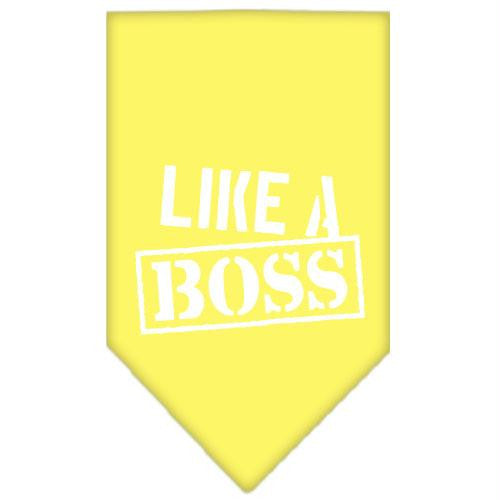 Like a Boss Screen Print Bandana Yellow Large