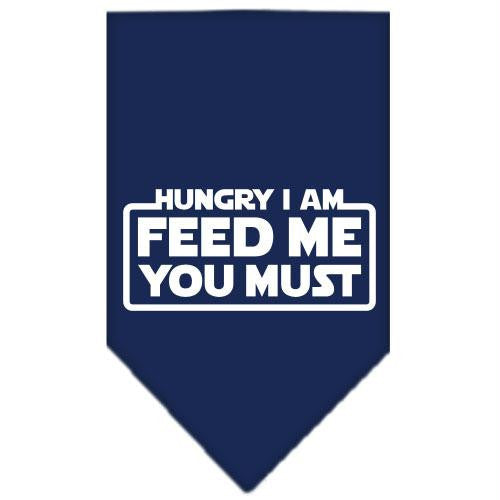 Hungry I Am Screen Print Bandana Navy Blue Small