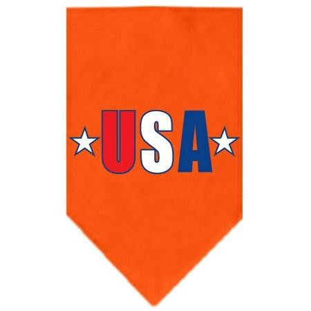 USA Star Screen Print Bandana Orange Small