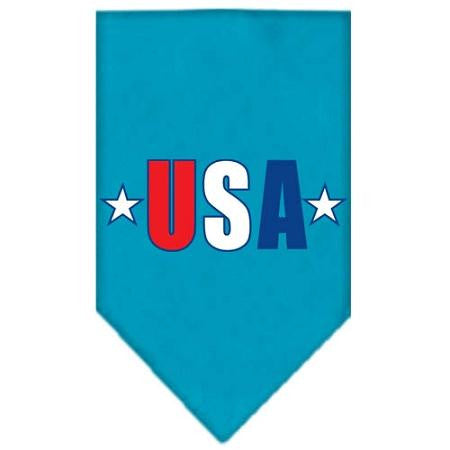 USA Star Screen Print Bandana Turquoise Small